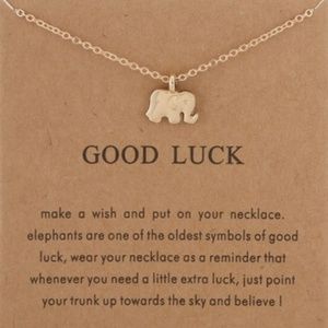Good Luck Tiny Elephant Necklace with Card
